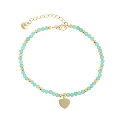 Kettenanhänger ADELIA´S "Anhänger – Herzanhänger aus Edelstahl mit Perle", grün (gold), Schmuckanhänger, Damen, Edelstahl, Kettenanhänger, Perfekt zum Verschenken an besondere Menschen