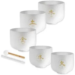 Meinl Sonic Energy Quarz-Klangschalen Set TCMCSBSET5 5-Elemente (Klangschale), Perkussion, Weiss