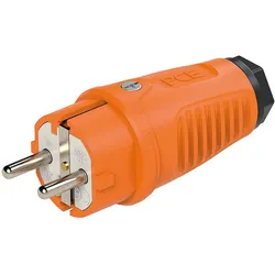Schutzkontaktstecker Gummi Farbe orange/schwarz PCE