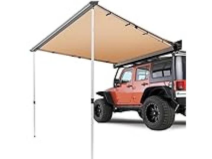 VEVOR Auvent Voiture Rétractable 1,4x2 m Grand Auvent Latéral Voiture PU3000 mm UV50+ Résistant Soleil/Eau/Vent avec Sac Rangement Auvent sur Côté/Arrière pour Camions SUV Fourgonnettes Camping-Cars