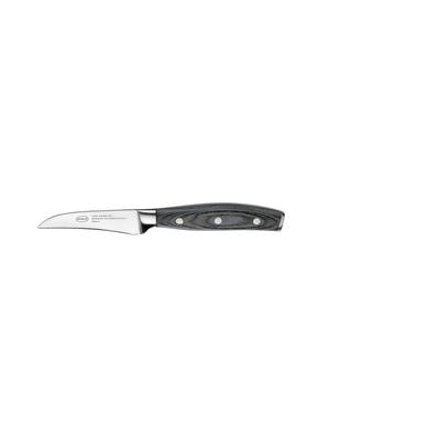 Schälmesser RÖSLE "WOLFGREY, 8 cm, Griff Pakka", grau (silberfarben), Klingenlänge 8cm, X50 CrMoV15 Klingenstahl, Kochmesser