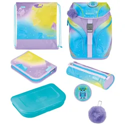 Herlitz SoftLight GREENline Little Monster Schulranzen-Set Mädchen Polyester Blau, Lila, Gelb