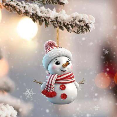 Inspired Finds 5 Piece Acrylic Snowman Christmas Tree Ornaments For Holiday Hanging Decorations 5 Piece Acrylic Snowman Christmas Tree Ornaments For Holiday Hanging Decorations