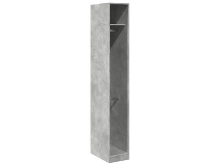 smnyxs Kleiderschrank, Betongrau, 30 x 50 x 200 cm, Holz 2 Fächer, Flurmöbel, minimalistisches Design, Wandbefestigung im Lieferumfang enthalten, Kleidung und Zubehör
