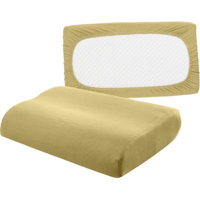 Kissenbezug BELLANA "Universal Jersey", beige (weizen), B:80cm L:40cm, Feinjersey, Obermaterial: 95% Baumwolle, 5% Elasthan, Kissenbezüge, Kissenbezug, passend für Nackenstützkissen