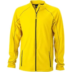 James & Nicholson Herren Struktur Fleece Jacke Fleece-Jacke JN597 yellow/carbon XXL