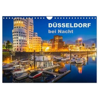Düsseldorf bei Nacht (Wandkalender 2026 DIN A4 quer), CALVENDO Monatskalender
