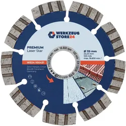 Werkzeugstore24, Sägeblatt, Diamanttrennscheibe Premium Laser Universal 115 mm
