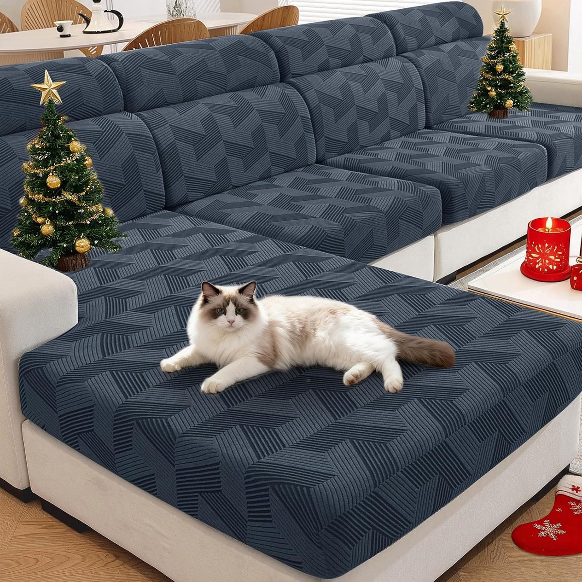 Universele Elastische Zitkussenhoes voor Bank - 1 Zits - Stretchy Sofa Kussenovertrek - Donkergrijs