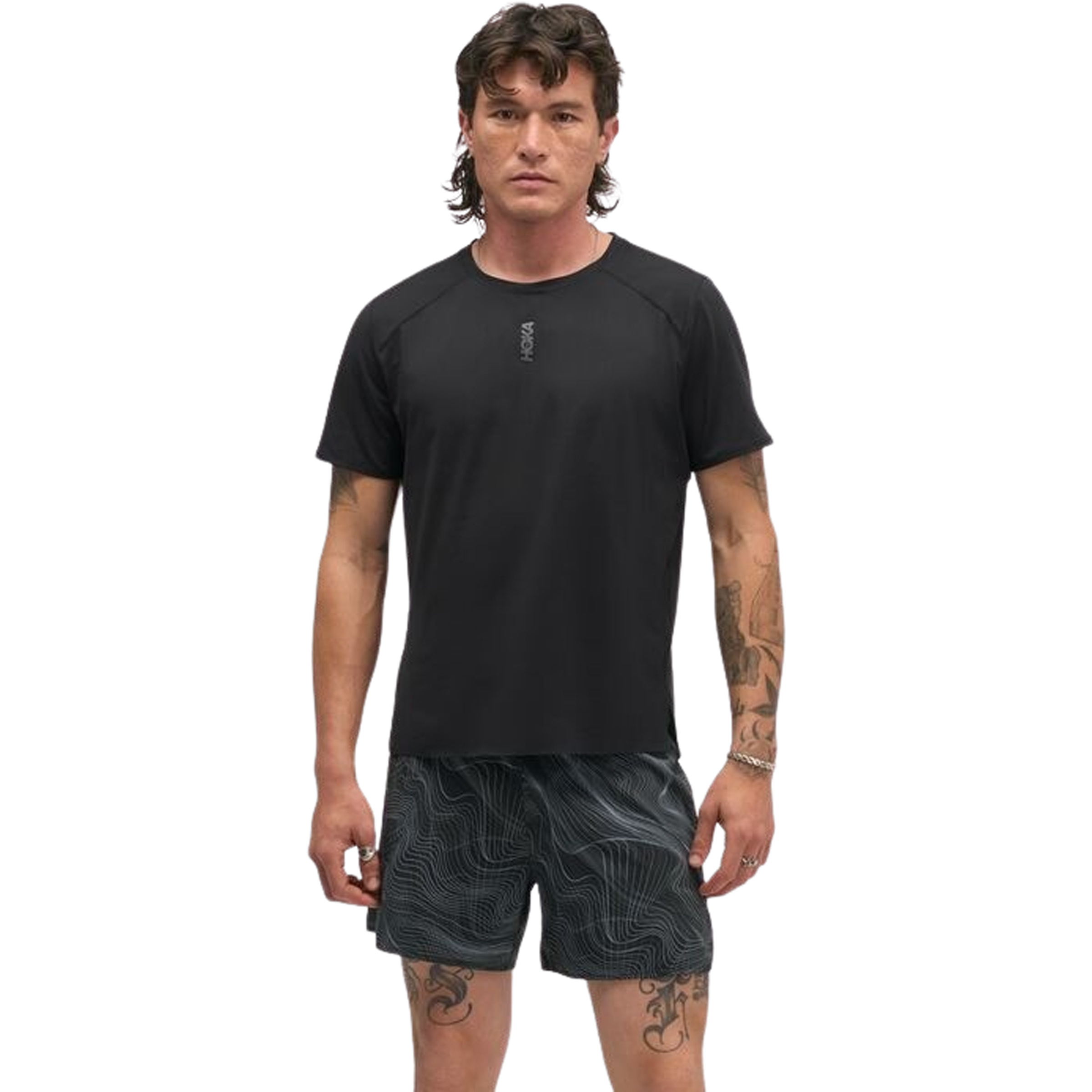 Hoka Everyrun Herren Laufshirts schwarz Größe L Laufen Schnell trocknend
