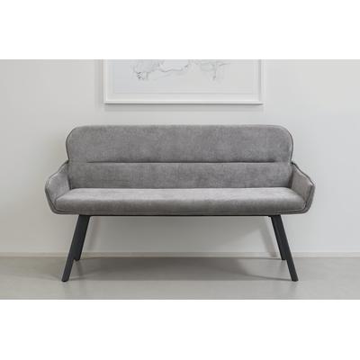 Sitzbank BYLIVING "Rico", grau (dunkelgrau, schwarz), B:140cm H:90cm T:62cm, Stoff, Sitzbänke, Sitzbank, gemütliche Esszimmerbank in 140 oder 160cm, hochwertiger Stoffbezug