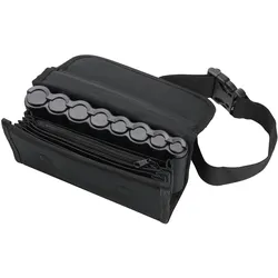 HMF Kellner Geldbörse mit verstellbarem Gürtel, Kellnertasche mit Euro-Geldwechsler und Reißverschlussfach, 20,5 x 10 x 6,5 cm, Schwarz