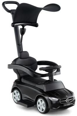 Costway 3-in-1 Ride on Push Car Mercedes-Benz Licensed Sliding Car with Canopy-Black