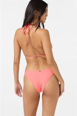 O'Neill s Saltwater Solids Flamenco Cheeky Bikini Bottoms in Fiery Coral, Size XL, Elastane/Polyamide