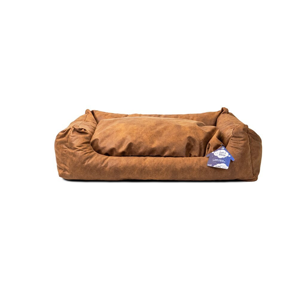 Lets Sleep Sweet Dreams hondenbed met kussen, cognac, maat L