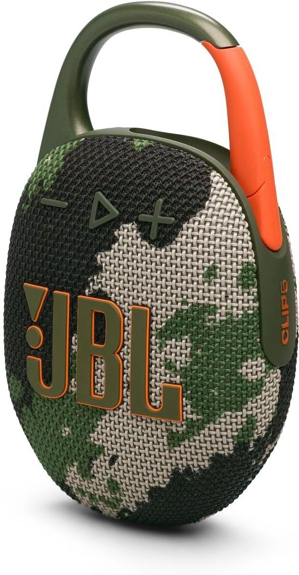 Gadcet Chadwell Heath JBL Clip 5 Ultra-Portable Bluetooth Speaker with Integrated Carabiner, Big JBL Pro Sound, PlaytimeBoost, Waterproof Design and 12-Hour Playtime, Camo