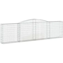 vidaXL Gabionen mit Hochbogen 25Stk. 400x30x100/120cm Verzinktes Eisen