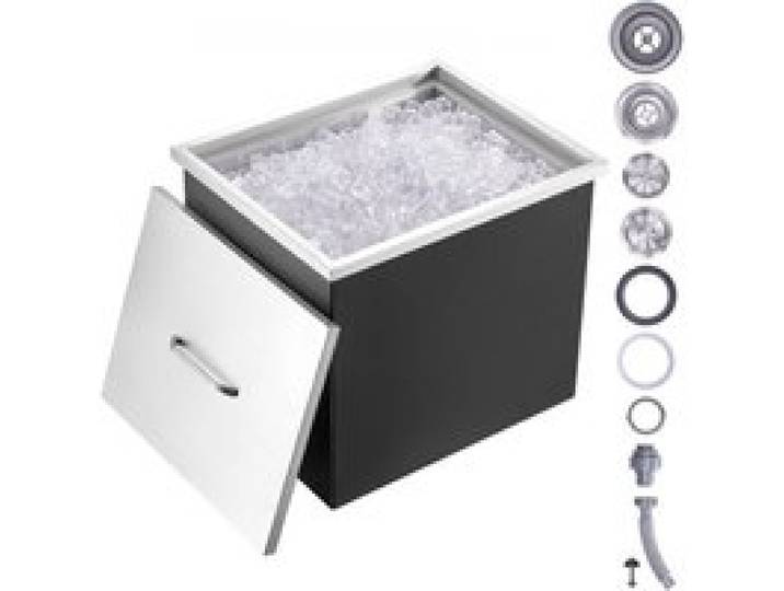 VEVOR Bac à Glace Encastrable 77,9 L 532x430x458 mm Boîte Isotherme pour Glace avec Couvercle en Inox Alimentaire Conservateur à Glaçons pour Boissons Bières Fraîches Cuisine Extérieure Bar Domicile