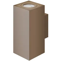 Zio Wall Dual Rechteckige LED-Wandleuchte mit Dual-Emission, GU10-Fassung für 50-mm-Leuchtmittel, Corten-Farbe - Beneito & Faure