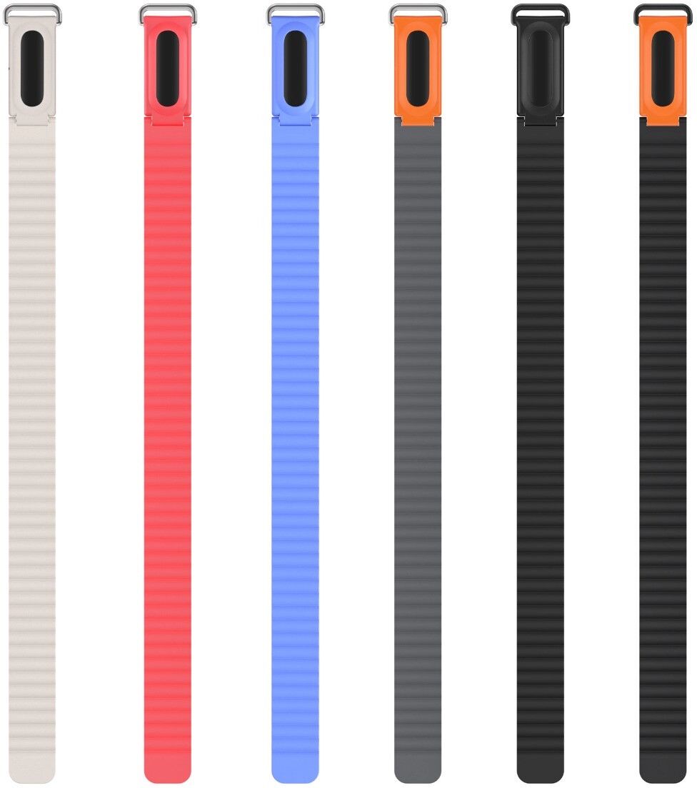 INF Magnetisches Silikon-Ersatzarmband kompatibel mit Google Fitbit Air, grau-oranges Design Schwarz