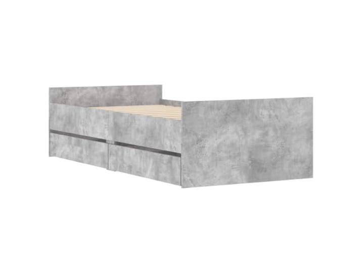 KTHLBRH Sonoma Bettgestell, Grau, Holz, technisch Fester Lattenrost, Kopfteil inklusive, Traglast 200 kg, modernes Zimmer