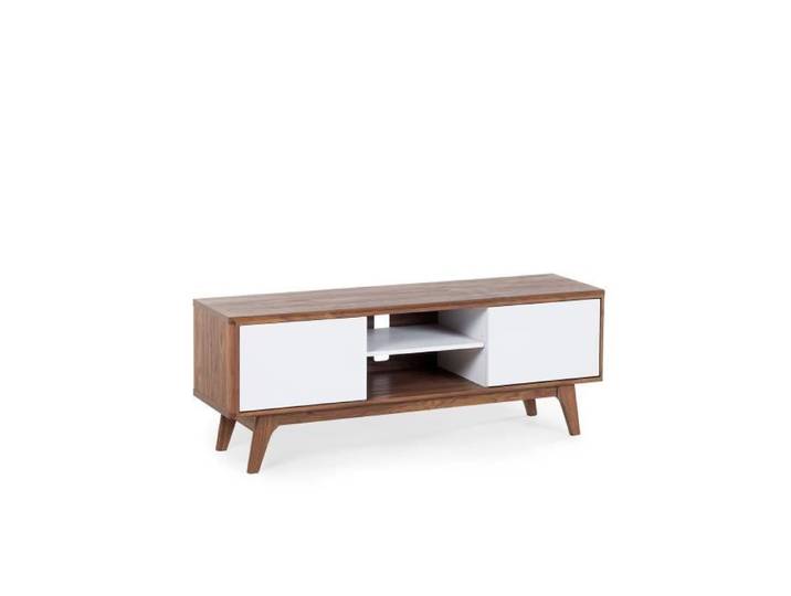 Meuble TV blanc laqué ROCHESTER - BELIANI - Contemporain - Design - 142 x 40 x 53 cm