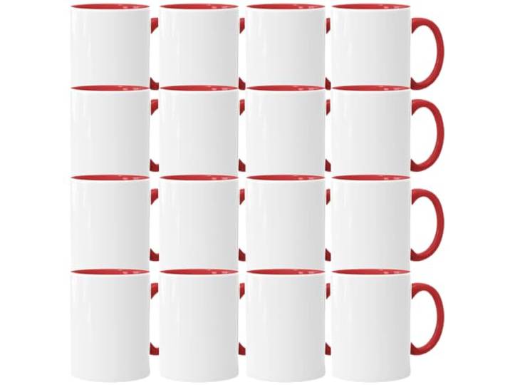 Sublimationstassen ohne Druck AAA Grade Einzeln oder im Set Fototasse für Sublimationsdruck Leere Tassen für Hitzepressen-Thermo-Sublimation (72 Stück, Rot)