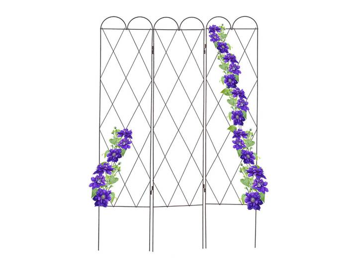 Relaxdays Rankgitter Rotbraun Rostoptik 3er-Set, Dunkelbraun, Metall, 109x162.5x1 cm, Dekoration, Gartendeko