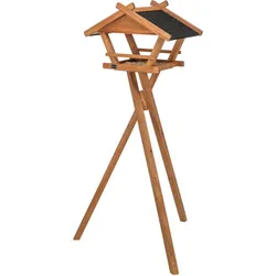 TRIXIE Futterhaus mit Ständer, Kiefernholz, 52 × 34,5 × 33,5 cm/1,34 m, braun