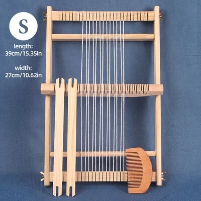 The Handy Homestead Handmade Weaving Loom Kit, Wooden Frame Loom With Heddle Bar For Tapestry, DIY Crafts, And Beginner Weavers loom s