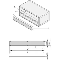 Schroff Frontplatten ungeschirmt - TEILFRONTPLATTE 1HE 84TE, Serverschrank Zubehör