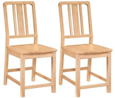 Costway Rubber Wood Dining Chairs Set of 2 with Hollowed Backrest-Natural