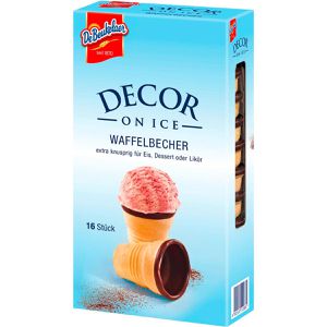 De-Beukelaer Waffelbecher Decor on Ice, mit Schokolade, essbar, 16 Stück
