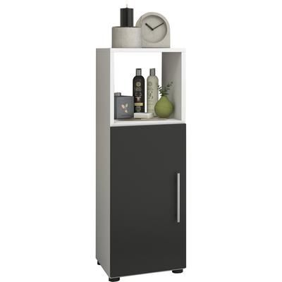 Midischrank VCM "Holz Badmöbel Midischrank Badschrank Bad Flandu", schwarz (weiß, schwarz), B:31cm T:30cm, Obermaterial: 100% Holz Wood., Schränke, Midischrank