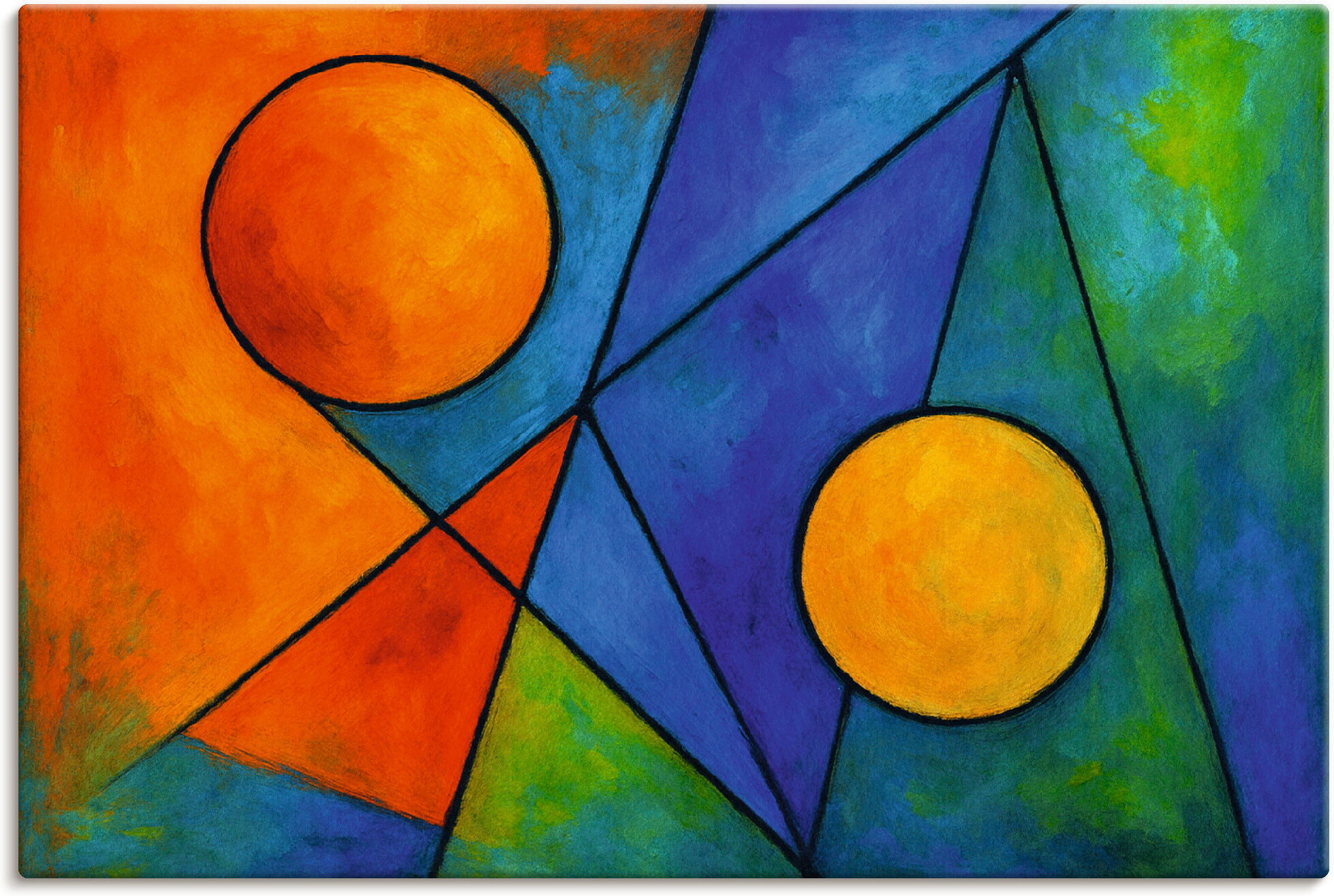 Wandbild ARTLAND "Farbkomposition im Gleichgewicht", bunt (farbe bild(er): farbig), B:60cm H:40cm, Bilder, Wandbild, als Alubild, Leinwandbild, Poster, Wandaufkleber in verschied. Grössen farbe bild(er): farbig B/H/T: 60cm x 40cm, Leinwandbild Muster Quer