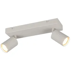 Deckenleuchte Deckenlampe Wohnzimmerlampe Metall grau 2-flammig schwenkbar L30cm