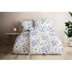 GRUND Bettwäsche Eucalipta blau 155x220 cm + 80x80 cm