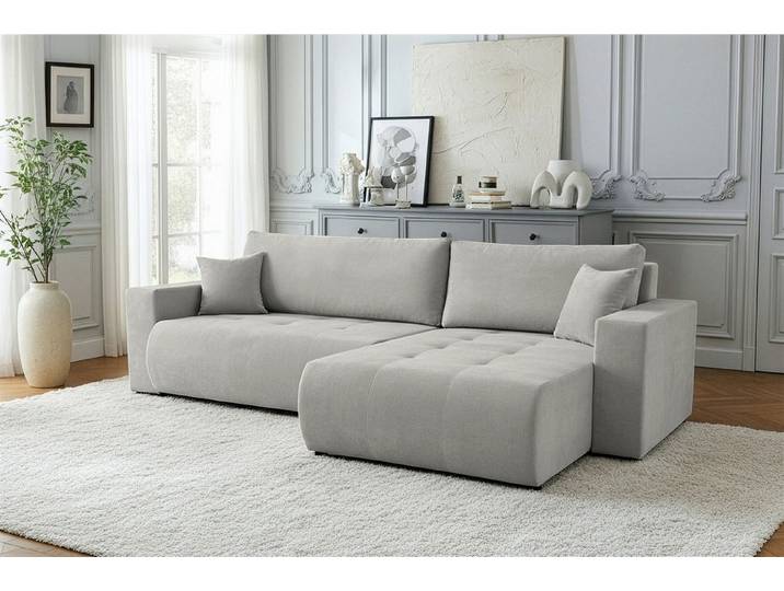 Fun Möbel Ecksofa Schlafsofa FUN TUMELO mit Ottomane in Polsterstoff Wind, Rundumbezug, mit Bettkasten