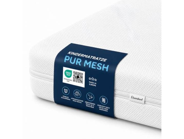Ehrenkind® Kindermatratze PUR MESH Baby Matratze 90x190 Standard 100 by Oeko-TEX Babymatratze 90x190 aus hochwertigem Schaum und Hygienebezug