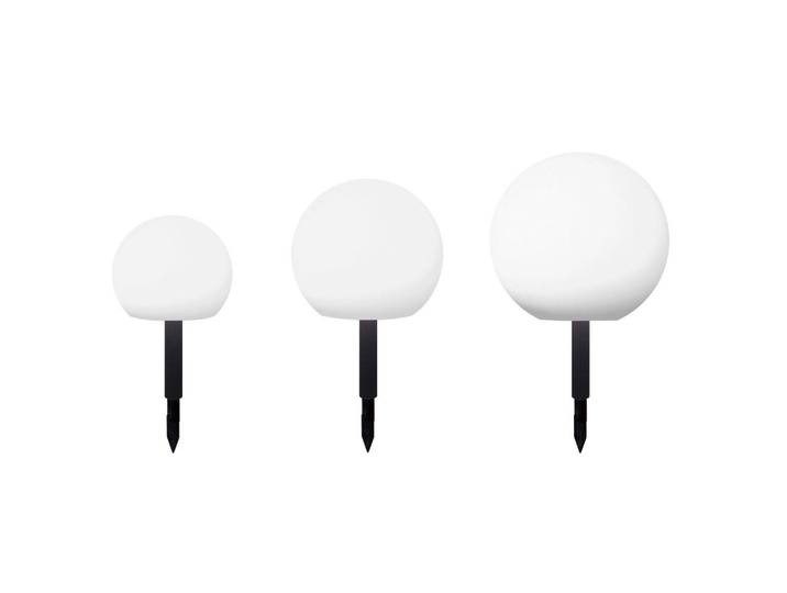 Ambia Garden Solarleuchte Power, Weiß, Kunststoff, rund, mit Schalter, Lampen & Leuchten, Außenbeleuchtung, Solarleuchten