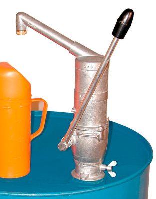 Kurbelpumpe CEMO, 0,38 l/Umdrehung, gebogener Auslauf, für 60/200 l Fässer
