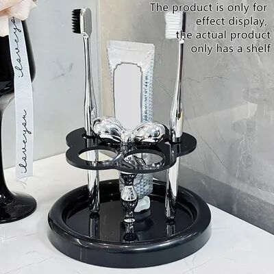 Market Central Flower Acrylic Toothbrush Holder Bathroom Organizer black