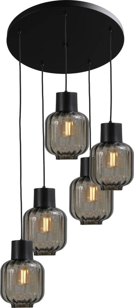 Design hanglamp Lett III Masterlight - Zwart - Glas