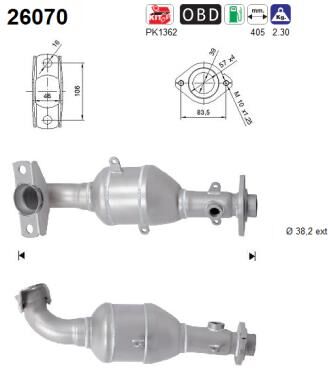 As Katalysator 26070 Für Mitsubishi