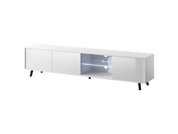 TV-Schrank Galhad Mattweiß / Hochglanzweiß
