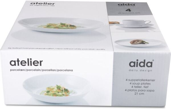 Aida Atelier Super White Dyb Tallerken, 21 Cm