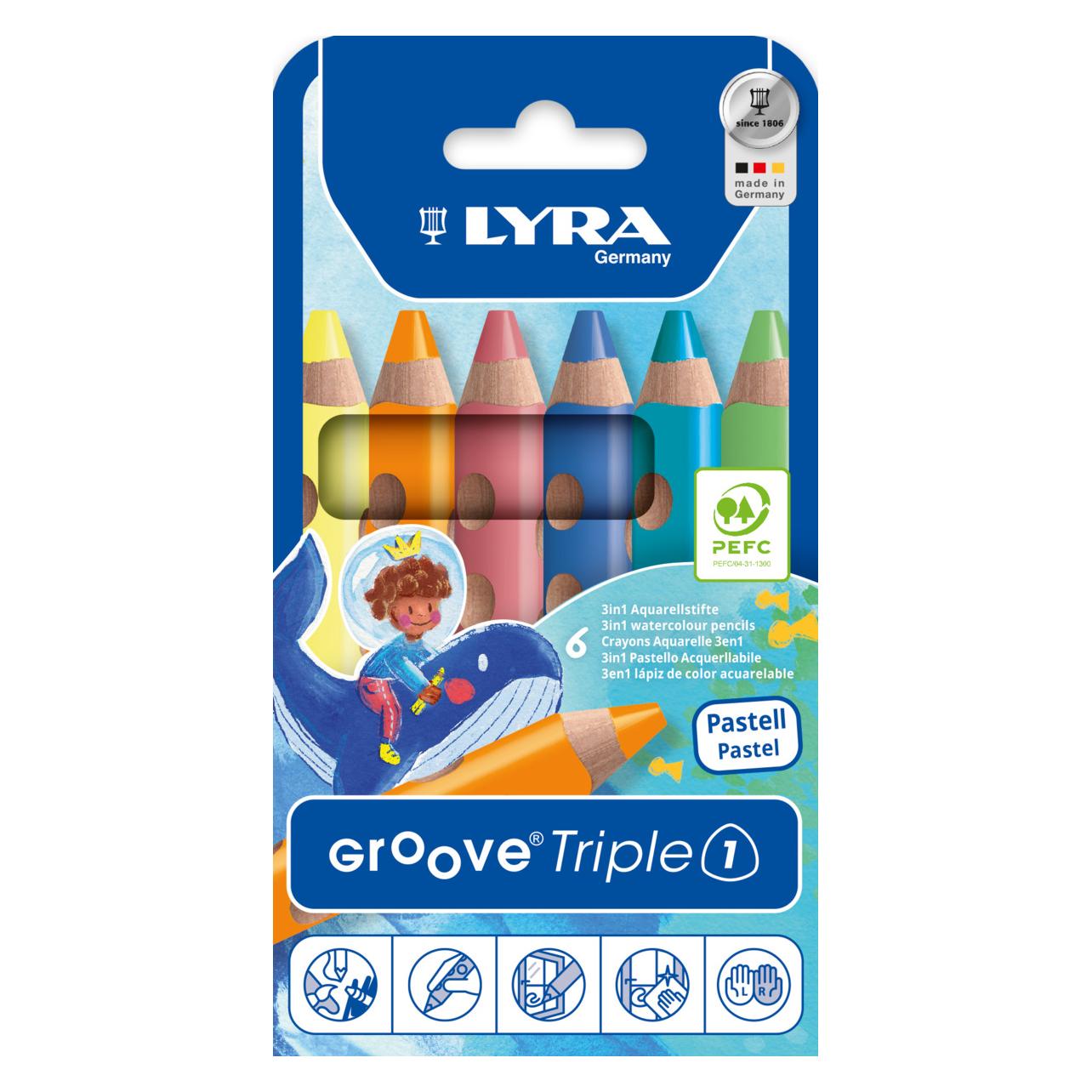 Lyra Farbstiftetui 6ST Groove Pastell sort. (L3831065)