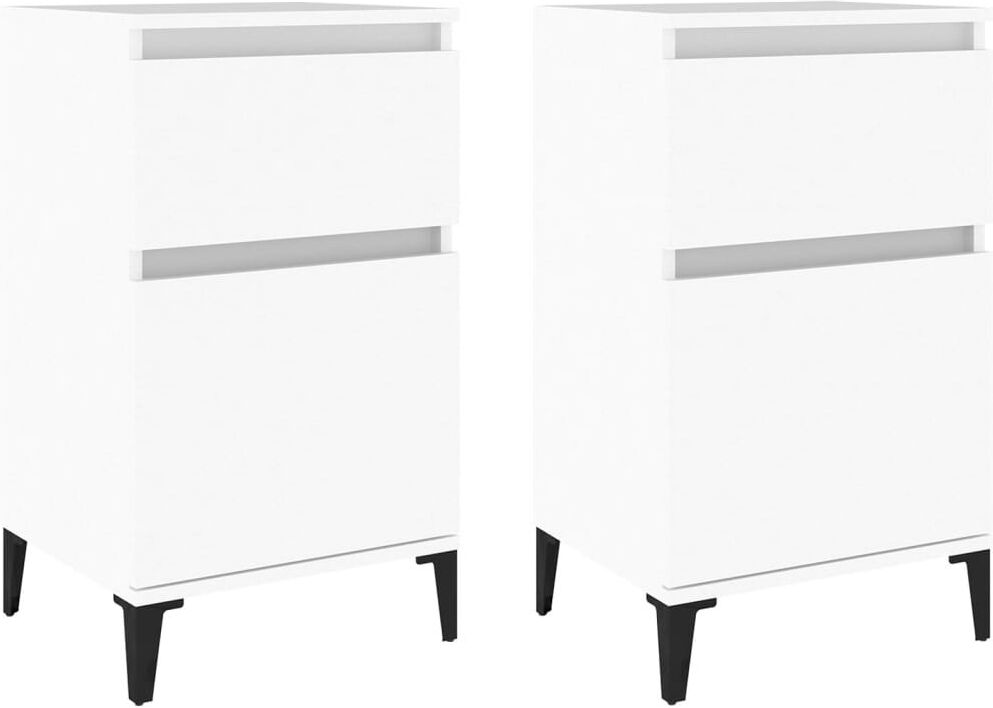 Metro Amedeu Bedside Table White 70cm H X 35cm W
