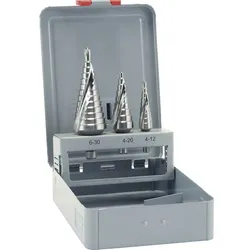 ALPEN Stufenbohrer-Satz Gr.1-3 HSS 2 Schneiden Bohrer ø 4.0-30.0 mm