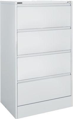 Schäfer Shop Select Hängeregistraturschrank MS iCONOMY, Stahl, 2-bahnig, geschlossene Wanne, B 780 mm, lichtgrau RAL 7035